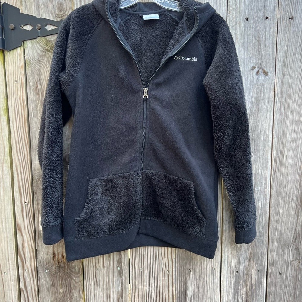 Columbia Fleece and Fur Full Zip Sweatshirt Coat size Large - Picture 2 of 9